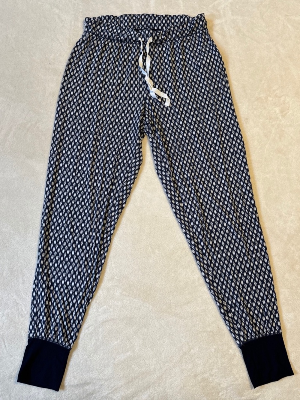 GAP Modal Pajama Joggers - Medium- Ikat Bloom Night Blue White Soft Lounge Pants